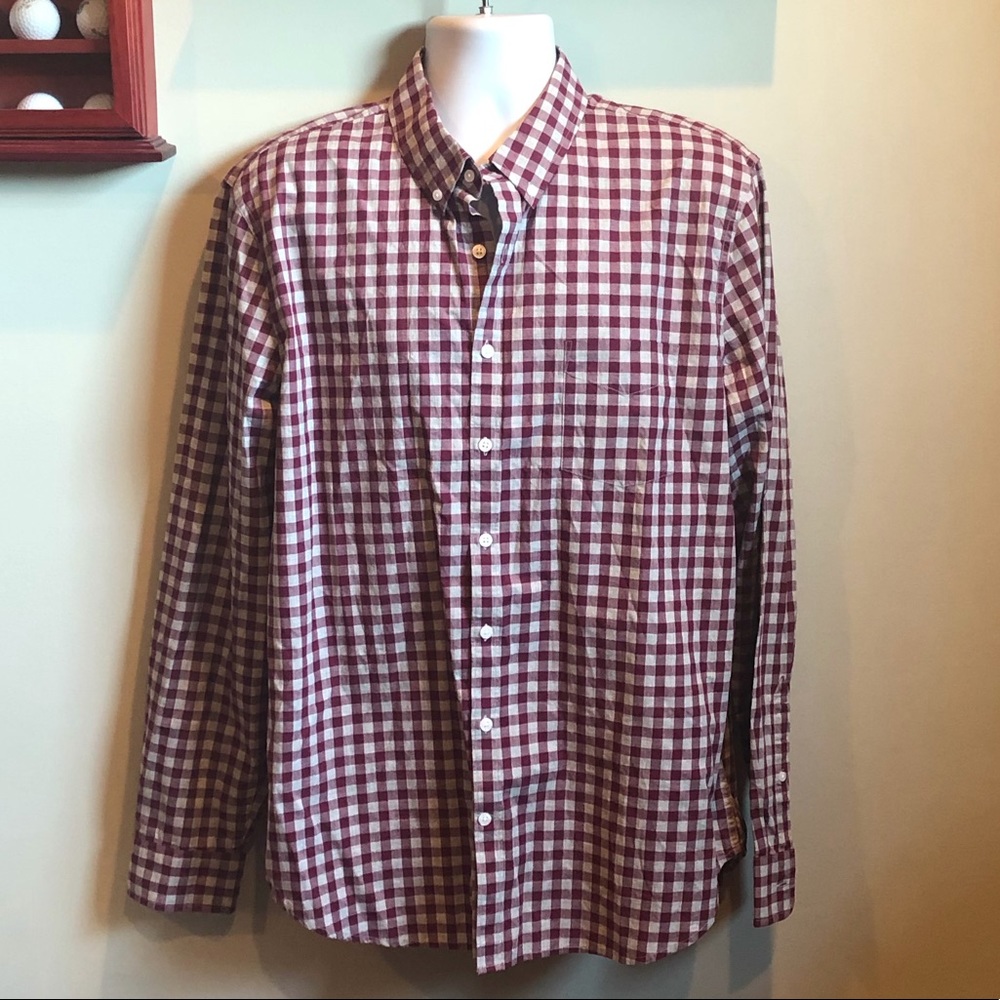 NWT Lucky Brand Mens Button Down Plaid Long Sleeve Shirt